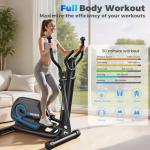 FOUSAE Elliptical Exercise Machine, 16-Level Magnetic Resistance Elliptical Machine for Home Trainer with Hyper-Quiet Drive, 15.5IN Stride, LCD Monitor & App Support, 350LBS Weight Capacity