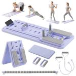 COSIEST Pilates Board for Home Use, Foldable Pilates Reformer Set with Resistance Bands, All-in-One Professional Workout Fitness Equipment for Core, Abs, Glutes, Legs, Butt, Arms Toning (Purple)