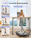Foldable Treadmill with 10% Incline, Upgrade 3.5HP Low Noise Walking Pad Treadmill with Handle Bar, Trisomy 4 in 1 Portable Under Desk Treadmills for Home/Office, 350Lbs Capacity, APP & Remote Control