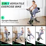 Foldable Exercise Bike Stationary Bikes for Home, 5 IN 1 Indoor Workout Bike, with 16-Level Quiet Magnetic Resistance, 6.6 LBS Flywheel and 300LBS Capacity, 2025 Designed 817 X-bike