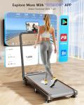 Foldable Treadmill with 10% Incline, Upgrade 3.5HP Low Noise Walking Pad Treadmill with Handle Bar, Trisomy 4 in 1 Portable Under Desk Treadmills for Home/Office, 350Lbs Capacity, APP & Remote Control