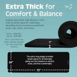 Retrospec Solana Yoga Mat 1" Thick w/Nylon Strap for Men & Women - Non Slip Exercise Mat for Home Yoga, Pilates, Stretching, Floor & Fitness Workouts - Black