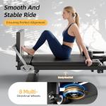 Buytime Pilates Reformer, Foldable Pilates Reformer Machine with Dual Resistance - Springs and Cord, Reformer Pilates Machine for Beginners and Advanced Users, Up to 300 lbs Weight Capacity, Black