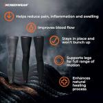 Incrediwear Leg Sleeve – Full Length Long Leg Sleeve for Leg Pain Relief & Muscle Recovery, Helps Reduce Swelling & Inflammation, Promotes Circulation, Leg Sleeves for Men & Women (Charcoal, Large)