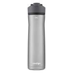 Contigo Cortland Chill 2.0 Vacuum-Insulated Stainless Steel Water Bottle, Spill-Proof Sip Technology, Interchangeable Lid, 24oz, Steel/Licorice, Perfect for Fitness Travel Everyday Use