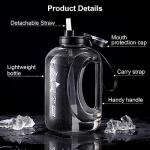 Doseno Large 95 OZ Water Bottle with Straw, Portable Handle, BPA Free, Eco-Friendly, Perfect for Sports and Fitness