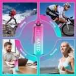 QLUR Water Bottle with Straw, 32oz Motivational Water Bottles with Time Marker to Drink, Tritan BPA Free, 1L Sports Water Bottle with Carry Strap LeakProof for Women Gym Fitness Outdoor (1 Pack)