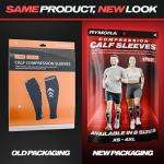 Rymora Calf Compression Sleeves Men Women Shin Splints Running (Pair) (Black) (L)