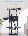 53-Inch Cat Tree Tower with Condo and Hammocks