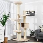 Tangkula Large Multi-Level Cat Tower with Hammocks