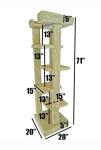 Beige Solid Wood 5-Level Cat Tree Tower