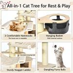 Tangkula Large Multi-Level Cat Tower with Hammocks