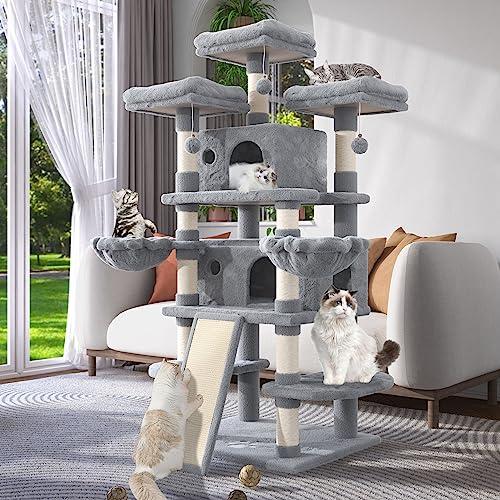 WEEWAY 68-Inch Cozy Multi-Level Cat Tree