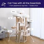 74.5" Extra Large Multi-Cat Tree with Condos & Hammocks