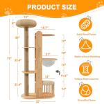 75-Inch Modern Cat Tree Tower with Scratching Posts