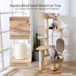 Wooden Cat Tree Tower with Scratching Post