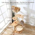 Wooden Cat Tree Tower with Scratching Post