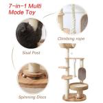 Wooden Cat Tree Tower with Scratching Post