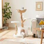 Modern Cat Tree Tower with Scratching Post and Bed