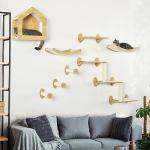 PawHut Wall-Mounted Cat Tree Shelf Set