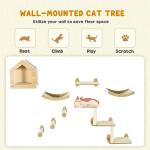 PawHut Wall-Mounted Cat Tree Shelf Set
