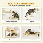 PawHut Wall-Mounted Cat Tree Shelf Set
