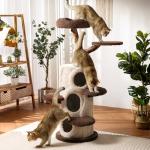 54.7'' Tall Modern Wood Cat Tree and Tower