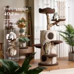 54.7'' Tall Modern Wood Cat Tree and Tower