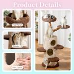 54.7'' Tall Modern Wood Cat Tree and Tower