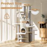 63'' Tall Luxury Cat Tree House for Large Cats