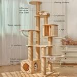Lazyworm Luxury Multi-Level Solid Wood Cat Tree
