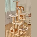 Lazyworm Luxury Multi-Level Solid Wood Cat Tree
