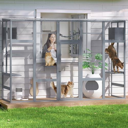 Coziwow Large Outdoor Cat Enclosure with Cover