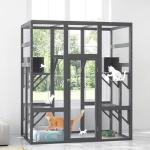 Coziwow 70-Inch Outdoor Wooden Cat Enclosure
