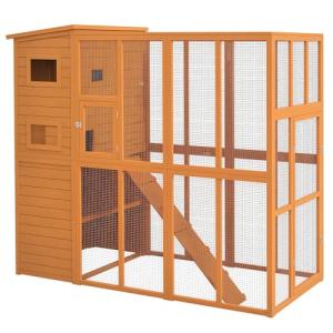 PawHut Outdoor Cat Enclosure with Platforms and Ramps