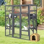 Coziwow 70-Inch Outdoor Wooden Cat Enclosure
