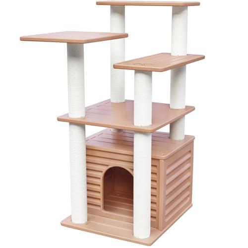 46” Weatherproof Cat Tree Tower with Scratching Posts
