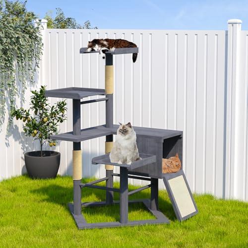 Weatherproof 67" Outdoor Cat Tree for Big Cats