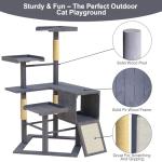 Weatherproof 67" Outdoor Cat Tree for Big Cats