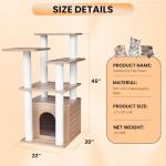 46” Weatherproof Cat Tree Tower with Scratching Posts