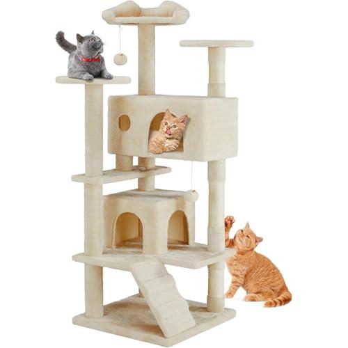 DUMOS 54-Inch Cat Tree Tower with Scratching Posts