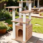 46” Weatherproof Cat Tree Tower with Scratching Posts
