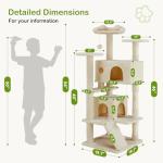 DUMOS 54-Inch Cat Tree Tower with Scratching Posts