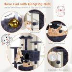 Multi-Level 54-Inch Cat Tree with Scratching Post