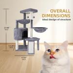 Cozy Three-Tier Cat Tree with Hammocks, Grey