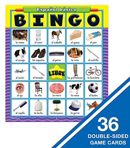 Basic Spanish Bingo Game for Kids and Families