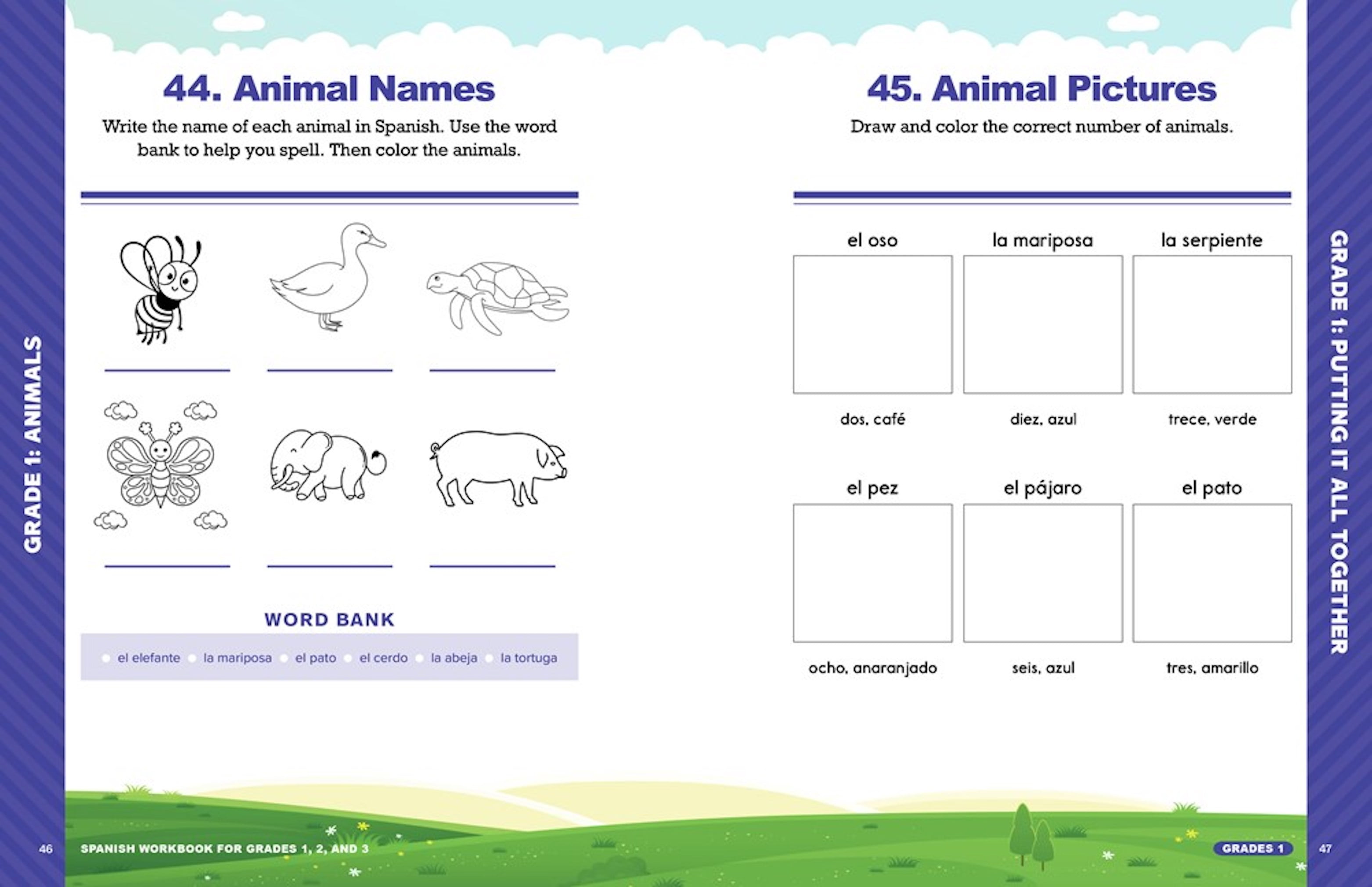 Spanish Workbook: Fun Exercises for Kids 6-9
