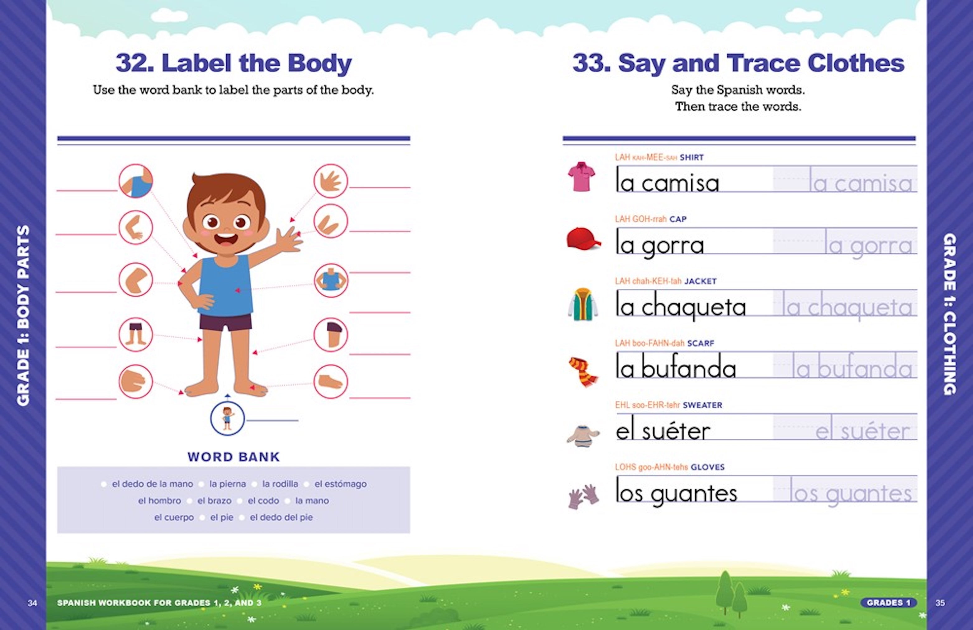 Spanish Workbook: Fun Exercises for Kids 6-9