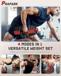Prapark 4-in-1 Adjustable Dumbbell Set for Home Gym