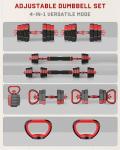 Prapark 4-in-1 Adjustable Dumbbell Set for Home Gym